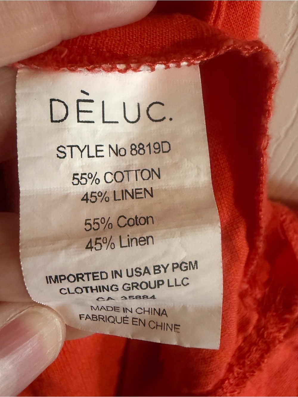 Deluc Linen Blend Women's Tie-Shoulder Orange Sleeveless Maxi Dress size Small - Picture 7 of 11